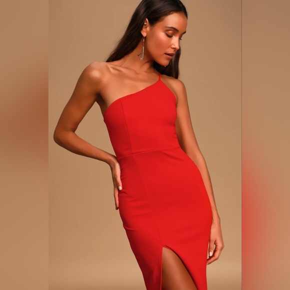 Keeper of My Heart Red One-Shoulder Maxi Dress - Picture 3 of 6